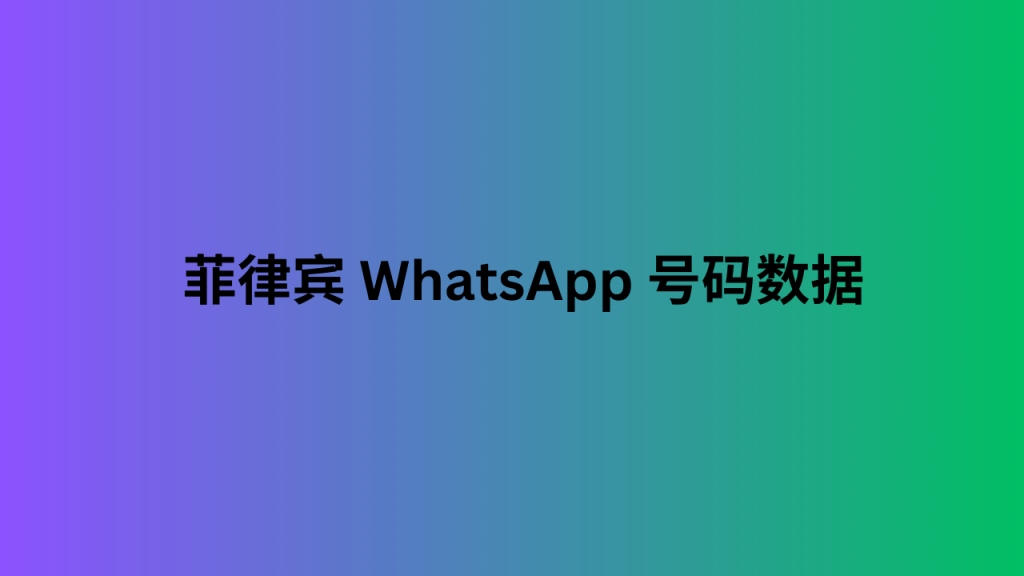 菲律宾 WhatsApp 号码数据